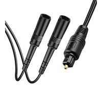 Toslink Cable Fibra de Audio Optica Splitter Cable audio SPDIF 1 Conector Entrada 2 Hembras Digital Fiber Optic Audio Splitter SPDIF Extension Cable para Reproductor de DVD TV Amplificador Soundbars