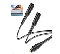 Toslink Digital Optical Splitter Cable 1 in 2 Out, cable de audio SPDIF 1 conector entrada 2 hembras Digital Fiber Optic Audio SPDIF Splitter Audio Extensión para TV, reproductor de DVD, amplificador