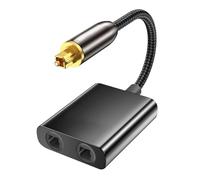 Toslink Divisor Cable Optico Audio, Splitter Divisor óptico Digital 1 Entrada a 2 Salidas S/PDIF Audio Digital para TV, DVD, Amplificadores, Sonido Envolvente, Compatible con Sistemas de Cine en Casa