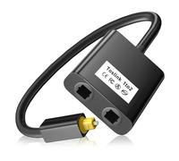 Toslink Splitter, 1 Entrada 2 Salidas SPDIF Splitter de Audio Digital con Conectores Chapados en Oro para TV, DVD, Barra de Sonido, Receptor A/V, Home Theater y Consolas