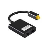 Toslink Splitter Divisor Óptico Cable 1 Entrada 2 Salidas Adaptador Divisor Cable Optico Audio Toslink Digital de Fibra Splitter Óptico para HDTV DVD Amplificador Barra de Sonido (Negro)