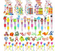 Tosoda Detalles Cumpleaños Infantiles Regalos Cumpleaños Niños Colegio Bolígrafos Bonitos Colores 4 in 1, Cubos Mágicos y Manos Pegajosas con Bolsitas de Regalo y Etiquetas de Cumple (24)