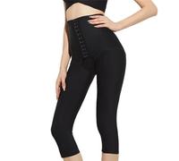 TOSOFT Ropa Moldeadora Posparto For Mujer Bragas For Piernas Cirugía De Liposucción De Muslo Pantalones Moldeadores De Barriga De Doble Compresión De Cintura Alta (Color : Black, Size : S/Small)