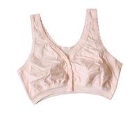 TOSOFT Sujetador Tipo Camiseta Con Cierre Frontal For Mujeres Mayores Sujetador Tipo Camiseta De Algodón Puro Cómodo Con Cierre A Presión Sin Aros For Uso Diario(Skin,XL/X-Large)