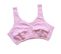 TOSOFT Sujetador Tipo Camiseta Con Cierre Frontal For Mujeres Mayores Sujetador Tipo Camiseta De Algodón Puro Cómodo Con Cierre A Presión Sin Aros For Uso Diario(Pink,XXXL/XXX-Large)