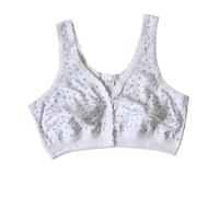 TOSOFT Sujetador Tipo Camiseta Con Cierre Frontal For Mujeres Mayores Sujetador Tipo Camiseta De Algodón Puro Cómodo Con Cierre A Presión Sin Aros For Uso Diario(Printed,XXXL/XXX-Large)