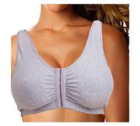 TOSOFT Sujetadores De Mastectomía con Soporte Completo Y Comodidad For Cirugía Postoperatoria De Cáncer De Mama Sujetador De Algodón con Cierre Frontal For Uso Diario (Color : Gray, Size : M/Medium)