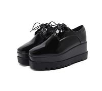 TOSOFT Zapatos Oxford Con Plataforma Negra For Mujer Cómodos Y Elegantes De Charol Informales For Negocios Cuñas For Caminar Zapatos Oxford Zapatillas De Deporte (Color : Black, Size : 40)