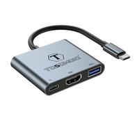 Tosomoki - Adaptador USB C a HDMI, convertidor 3 en 1 tipo C a HDMI USB 3.0 4K a 30 Hz, 100 W PD para MacBook Pro Air, iPad, Chromebook, XPS, Acer, HP, Dell, Surface Samsung Switch, iPhone 15 y más