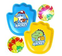 Toss Catch Ball Set - Juguete luminoso para deportes al aire libre, juego de raqueta con (48 caracteres), palas de mano brillantes | Juego interactivo para niños, patio, patio de recreo