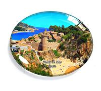 Tossa de Mar España imán nevera nevera congelador imán decoración recuerdo ovalado cristal imán cocina pizarra blanca
