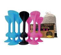TOSSIT Dardos con Ventosa, Divertido Juego de Lanzar para Familia y Fiesta, Silicona para Jardín, Interior y Exterior, Petanca Boccia Juego de Mesa, Regalo Niños Adultos, Starter Pack, Rosa Azul