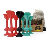 TOSSIT Dardos con Ventosa, Divertido Juego de Lanzar para Familia y Fiesta, Silicona para Jardín, Interior y Exterior, Petanca Boccia Juego de Mesa, Regalo Niños Adultos, Starter Pack, Rojo Cian