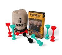 TOSSIT Dardos Ventosa Silicona, Starter Pack | Juego de interior y exterior, se adhiere a ventanas, suelos, mesas y coches, 9 modos, 2 jugadores, desde 3 años, petanca