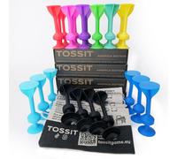 TOSSIT Juego Dardos de Silicona Ventosa - Juega con Familia y Amigos, Modos Petanca o Bocha y más! Ideal Interior Exterior, Diversión Portatil Todas Las Edades! Quad Pack: 8 Colores + 4 Negros