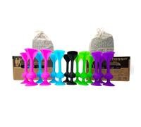 TOSSIT Juego Dardos de Silicona Ventosa - Juega con Familia y Amigos, Modos Petanca o Bocha y más! Ideal Interior Exterior, Diversión Portatil Todas Las Edades! Twin Pack: 4 Colores + 2 Negros