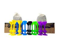 TOSSIT Juego Dardos de Silicona Ventosa - Juega con Familia y Amigos, Modos Petanca o Bocha y más! Ideal Interior Exterior, Diversión Portatil Todas Las Edades! Twin Pack: 4 Colores + 2 Negros