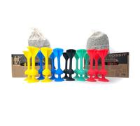 TOSSIT Juego Dardos de Silicona Ventosa - Juega con Familia y Amigos, Modos Petanca o Bocha y más! Ideal Interior Exterior, Diversión Portatil Todas Las Edades! Twin Pack: 4 Colores + 2 Negros