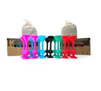 TOSSIT Juego Dardos de Silicona Ventosa - Juega con Familia y Amigos, Modos Petanca o Bocha y más! Ideal Interior Exterior, Diversión Portatil Todas Las Edades! Twin Pack: 4 Colores + 2 Negros
