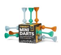 TOSSIT Mini Darts, Juego de Dardos con Ventosa, Petanca Interior Exterior para Pared y Suelo, Silicona Resistente, Juego de Mesa y Viaje, 9 Dardos, 3 Colores, Beach Edition, Azul Hielo Cian Caramelo