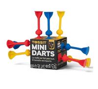 TOSSIT Mini Darts, Juego de Dardos con Ventosa, Petanca Interior Exterior para Pared y Suelo, Silicona Resistente, Juego de Mesa y Viaje, 9 Dardos, 3 Colores, Classic Edition, Rojo Azul Amarillo