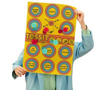 TOSSIT Póster 2 en 1: juego de tareas y CornHole, para dardos con ventosa | Extraíble y reutilizable hasta 200 veces | Ligero, fácil de instalar, divertido para familiares y amigos
