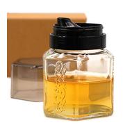 TOSSOW Dispensador de miel de vidrio con jarabe de miel con tapa y boquilla de plástico sin goteo, dispensador de aceite dispensador de vinagre para cocinar en casa (250 ml)