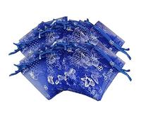 TOSSPER 100 Pcs Bronceando Mariposa Dibujable Organza Bolsas Joyería Bolsas Embalaje Regalo Para Navidad Boda (9x12cm)