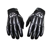 TOSSPER 1pc Guantes De Motocicleta Ciclismo Guantes Punk Calavera Hueso Esqueleto Gótico Guantes De Dedo Completo Guantes De Montaje