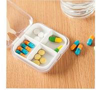 TOSSPER 1pc Portátil Caja De La Tableta De Vitamina Píldora De Dibujos Animados Caja Tóxico Medicina Organizador del Almacenaje De Plástico No (Random Estilo)