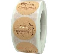 TOSSPER 500 Unids Pegatinas Navidad Etiqueta Estampado Oro Etiqueta Engomada para Embalaje Cajas Regalo Tarjetas Flower Food Packaging