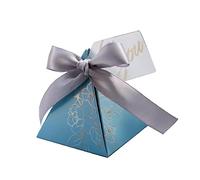TOSSPER Caja De De Pirámide Triangular De 50 Unids Y Favores De Boda Y Caja De Regalo Caja De Embalaje De Papel para Boda Baby Shower Fiesta
