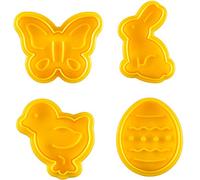 TOSSPER Forma 4pcs Animal Cortadores De La Galleta del Émbolo, Pascua De Plástico De La Galleta del Molde del Chocolate del Molde La Pasta De Azúcar De La Galleta Stamper