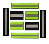 TOSSPER Parche Reflectante 8pcs Parches De Neón Decorativos Noche Fluorescente Apliques Gancho Y Bucle Sujetador Insignia para Accesorios De Ropa