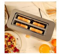 Cecotec Tostadora Vertical 2 Ranuras Largas Touch&Toast Extra Double. 1500 W, 4 Rebanas de Pan, Ranuras Extra Anchas 3,5 cm, Pantalla Táctil y Perilla Digital, Acabados en Acero Inoxidable