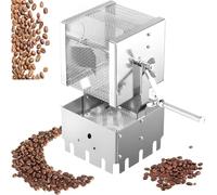 Tostador De Café, Tostador De Manivela, Apertura De Malla Para Almacén De Granos De 3,5 Mm, Volumen De Granos Horneados De Menos De 0,44 Libras, Para Maní, Soja, Semillas De Girasol, Frutas Secas