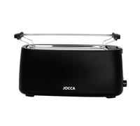 JOCCA - Tostadora 2 Rebanadas, Línea Nature/ 7 Niveles de Tostado/Función Descongelar, Recalentar y Cancelar/Recogemigas/Ranuras anchas para distintos tipos de Pan, Bollería (Negro 4 Rebanadas)