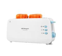 Orbegozo TO 4012, Tostadora pan 850 W, 7 niveles de tostado, calienta panecillos, función descongelación y parada rápida, bandeja recogemigas, desconexión automática, color blanco