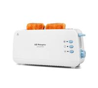 Orbegozo TO 4012, Tostadora pan 850 W, 7 niveles de tostado, calienta panecillos, función descongelación y parada rápida, bandeja recogemigas, desconexión automática, color blanco