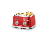 Tostador Retro SOGO Tos-Ss-5465 Pan Molde 4 Ranuras 1500W Rojo