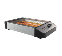 Taurus - Tostador Plano Horizontal Neptuno Legend, 1000W, 25 x 20 cm Superficie Tostado, 3 resistencias, Indicador Acústico, Capacidad 4 tostadas, Bandeja Recogemigas, Inox, Recogecables