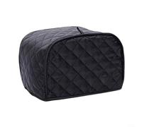Tostadora a prueba de polvo para 2 rebanadas y 4 rebanadas de pan, funda protectora de poliéster con forro y asa superior, escudo negro para electrodomésticos de cocina, almacenamiento de encimera