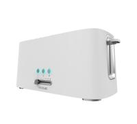 Cecotec Tostadora Toast&Taste 16000 Extra Doble White. 1630 W, 2 Ranuras largas extraanchas, Función Recalentar, Descongelar y Cancelar, Plástico, Varillas superiores, Blanco
