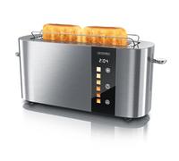 Tostadora de 2 Ranuras Largas para 2 Rebanadas, 1000 W, Visualización en color de los niveles de tostado, Pantalla con indicador de tiempo restante, Botones táctiles, Niveles de tostado del 1 al 6