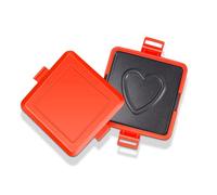 Tostadora de microondas de Metal de silicona para hacer Panini y sándwich, bandeja para parrilla con patrón de corazón para cocinar el desayuno (Roja)