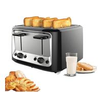 Tostadora De Pan Horno con 4 Rebanadas 6 Configuraciones De Tono De Pan, Eyector Automático Comercial, Tostadora Eléctrica con Bandeja Removible para Migas