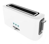 Cecotec Tostadora Toast&Taste 10000 Extra White. 980 W, Ranura larga extraancha, Función Recalentar, Descongelar y Cancelar, Plástico, Varillas superiores, Blanco