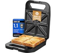 Tostadora de sándwiches ProfiCook para 4 sándwiches a la vez | Placas antiadherentes | No se queman | 1600 W | Indicador de estado | Tostadora de sándwiches | PC ST 1329