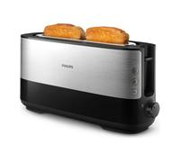Philips Daily HD2692/90 - Tostador 950w, Ranura Extra larga, 8 Funciones, Color Negro, Inox