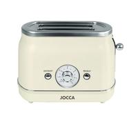 Tostadora Vintage 2 Rebanadas Color Crema - Función Recalentar, Descongelar, Cancelar - Control de Tiempo y Guías Centradoras - Estilo retro - 700W